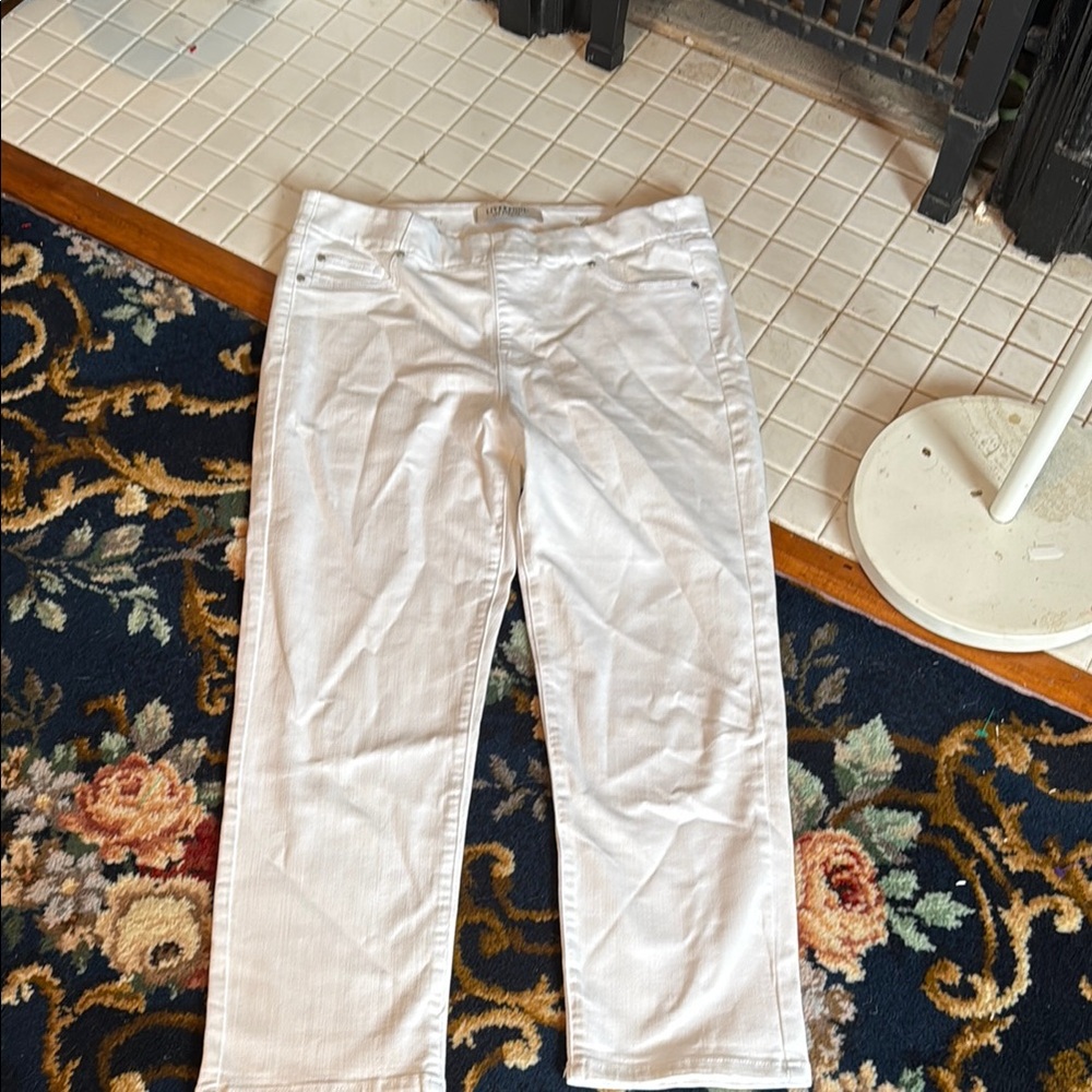 Liverpool “The Crop” White Denim jeans- worn a few times. 89 retail